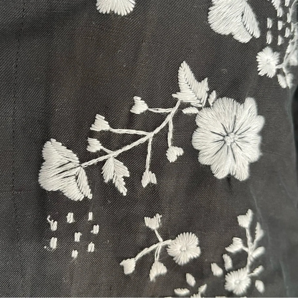 Via Seta Black Silk-Linen
Embroidered Jacket - Size 12 - Picture 5 of 11
